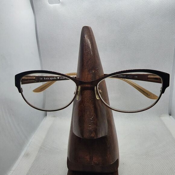 Kate Spade Camelot Tan & Gold Prescription Glasses Frames - Picture 1 of 10